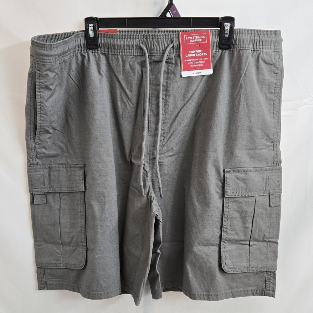 Levi Strauss Signature Men's Comfort Cargo Shorts Stretch Relaxed Gray Size 2XL